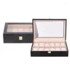 Jewelry Pouches Factory Wholesale Super Quality Black Matte Wooden 10 12 Flip Painted Watch Box Display Storage