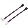 Lamp Holders LED Strip Accessories RGB 4 Pin Connector 10mm To Power Adaptor Snap Down Flexible