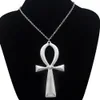 Dropshipping dei monili della collana del maglione a catena lunga del pendente della croce di Big Ankh della vita egiziana placcata oro d'annata di 10x5cm