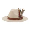 ワイドブリム帽子バケツ帽子fedora冬の女性の帽子メンズフェルトフェザーラグジュアリーファッションカジュアルウェディングデコレーションメンズフェドラチャポー女性帽子230512