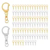 Smyckespåsar 100 stycken D Hook Keychain Hardware With Jump Rings Metal Split Key Ring Clips Chain For Craft Charm Making DIY