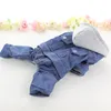 Dog Apparel Cowboy Four Legs Jumpsuits For Pet Navy and Light Colors XS-XL Size Denim Clothes Dogs Jeans Winter Winter