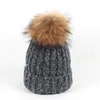 Beanies Beanie/Skull Caps Winter Women's Cashmere Beanie Hat Fashion Real Pompon Fur Female Warm with Natural äkta tvättbjörn Chur22