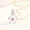 Kedjor Sweet Silver Plated Jewelry Fashion Crystal Zircon Cherry Blossoms Choker Pendants Halsband för kvinnor gåva Kreativa tillbehör