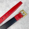 Aiguille rouge boucle ceinture haut de gamme atmosphérique mode fête d'affaires voyage ceinture en cuir largeur 3.0 porter boîte d'origine