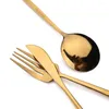 Dinnerware Sets Terprun 24 Pieces Gold Cutlery Set Mirror Stainless Steel Knife Fork Tea Spoon Kitchen Dinner Flatware