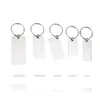 Keychains Stainless Steel Rectangle Charm Keychain Blank For Engrave Metal Tag Key Chain Mirror Polished Wholesale 10pcs