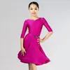 Stage Wear Latin Ballroom Competition Dress For Girls Modern Dance Outfit Long Sleeve Tango Dancewear Salsa Clothing Costume DL9557