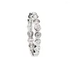 Cluster Rings 925 Sterling Silver Fashion Classic For Women Gold-Color White Crystals CZ Engagement Love Ring Jewellery