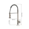 Kitchen Faucets KEMAIDI Design Brass Chrome Pull Up&Down Spring Faucet 2 Ways Water Black Sink Mixer Tap Deck Mounted Rotated