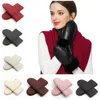 Fingerlösa handskar vinter mode tung typ kvinnor varma vantar läder ull päls härlig kvinnlig fårskinn 7 färger
