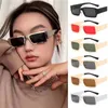 Lunettes de soleil luxe mode 90S Vintage femmes Rectangle métal cadre gothique esthétique lunettes de soleil nuances UV400 lunettes lunettes de soleil