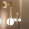 Wall Lamps Nordic Creative Metal Water Droplets Light Modern Warm Bedroom White Glass Sconce