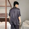 Vêtements de nuit pour hommes printemps été homme pyjama ensembles pyjamas en soie pour hommes grande taille maison vêtements pyjamas costume porter vêtements de détente homesuits