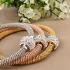 Bangle Fashion Women Crystal Magnetic Armband Color Gold rostfritt stål Rund Twisted Wire Circle Cuff Clasp Armelets smycken