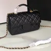 Designer tas klassieke ketting handtas cf grote mini schoudertas korrelige koehide 2023 nieuwe lingcha flap tas ruwe ketting en prachtige charme vrouwen in de eeuwige elegantie