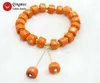 Strand Qingmos Mode 10-11mm Tranche D'épaisseur Bracelet De Corail Orange Naturel Pour Les Femmes Avec Pendentif Dangle Bijoux 7.5 ''