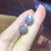 Серьги -грибы моделируют Moissanite Diamond Женский роскошный хрустальный циркон Vintage 925 Серебряные украшения двойной для женщин