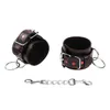 Escravo de massagem BDSM Bondage Handcuffs Set com colarinho de colarinho erótico brinquedos sexuais para mulheres casais amarram jogos de flerte.