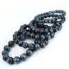 Strand 7 8 9 10 12 14mm Dark Blue Natural Genuine Gems Stone Adjustable Kyanite Bracelet 7.5inch