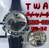 TWA 326-03 Black Toro Percetual Calendar Luksusowy Zegarek Męski Un-32 Automatyczne zamykanie łańcucha, 316L stal/ceramiczny obręcz/przycisk/korona, szafirowe szkło, 43 mm, siedem