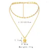 Pendant Necklaces WeSparking Gold Plated Stainless Steel Pig Nose Chain Choker Heart Lock Necklace For Women Fashion Jewelry