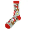 Men's Socks Happy Harajuku Funny Monkey Cartoon Hip Hop Street Men's Cotton Skarpetki Sokken