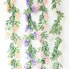 Dekorativa blommor konstgjorda wisteria blommor silkesvinträng takplast plast växt bröllop hall el hem inomhus och utomhusdekoration