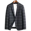 Herrenanzüge Blazer Mode Männer Casual Karierten Anzug Blazer Koreanischen Stil Trend Jacke Büro Hochzeit Freizeit Mantel Männliche Kleidung