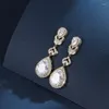 Dange oorbellen Water Drop Cubic Zirconia Lang Big CZ Bridal Crystal Wedding For Brides Fashion Jewelry Accessories Brinco