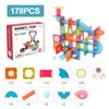 Piste blocs de construction magnétiques fenêtre colorée enfants Puzzle jouets 178 pièces
