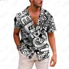 Men's Casual Shirts Summer Hawaii Men's Travel Shirt 3D Print 5xl Beach Short Sleeve Button Poster Letter Plus Size Camisa