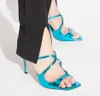 Dress Designer Sandal Women High Heel Aniis 95 mm sandały sandały kwadratowe Sandaies Outdoor Slide Pumps Gladiator Otwarte palce z pudełkiem 35-43 Białe czarny niebieski różowy
