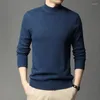 Herrtröjor 2023 Turtleneck Solid Color Sweater Men Thicke Wild Handsome Knit 56005