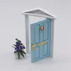 Mini Wooden Door 1:12 Dollhouse Miniature Wooden Door Fairy Door for Fairy Tale Education Learning Toy 1224294