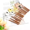 Dinnerware Sets Western Kitchen 30Pcs White Silver Flatware Stainless Steel Cutlery Set Dinner Knife Fork Coffee Spoons Tableware