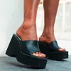 여름 높이 여성 발 뒤꿈치 샌들 Zapatos Mujer 플랫폼 신발 웨지 힐 야외 ​​슬리퍼를위한 플랫폼 신발
