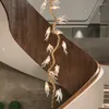 Kolye lambaları kuş sanatı dubleks merdiven avizesi postmodern ışık lüks yaratıcı villa dönen oturma odası içi boş