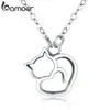 Bamoer 100% 925 Sterling Silver Minimalist Lovely Cat Pendentif Collier Mignon Animal Cou Chaîne pour Femmes Cadeau D'anniversaire SCN188