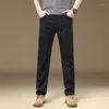 Pantalones de hombre, pantalones clásicos elásticos transpirables rectos ajustados informales para hombre, ropa de calle de primavera y otoño, pantalón caqui para hombre de alta calidad