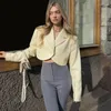 Damenwesten 2023 Herbst-Damenjacke, personalisierte einfarbige kleine Schößchen-Cardigan, kurzer Abschnitt, langärmeliger Anzug für Damen
