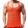 Canotte da uomo Maglia senza maniche da uomo Vedere attraverso il muscolo Fishnet Scava fuori la maglia Canotte Palestra Allenamento Sport Tee Abbigliamento uomo