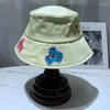 Berets 2023 Fashion Cute Women High-quality Flower Embroidery Bucket Hat Basin Cap Fisherman 56-58 CM Sunscreen Cotton A607