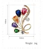 Broscher trendig fin färgglad kristall tulpan för kvinnor mode elegant tröja kostym sjal stift klädtillbehör