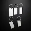 Keychains Stainless Steel Rectangle Charm Keychain Blank For Engrave Metal Tag Key Chain Mirror Polished Wholesale 10pcs