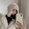 Gorro Feanie/crânio Caps outono e inverno 2023 imitação de cabelo de pelúcia Proteção à orelha de esqui chapéu de moda infantil Lei quente feng