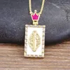 Chains AIBEF Trend Square Cross Pendant Necklace Women Men Fashion Gold Color Chain Choker Female Jewelry Gifts