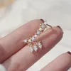 Brincos banhados a ouro criatividade clipe de orelha integrado feminino elegante brilho borla cz brinco jóias acessórios