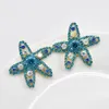 Boucles d'oreilles 2023 coréen coloré bleu cristal étoile étoile de mer pour les femmes mariée mariage Simple charme boucle d'oreille bijoux de fête