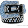 Top Designer Bb Ceinture Simon Ceintures pour Hommes Femmes Ceinture en diamant brillant Noir sur Noir Bleu blanc multicolore avec strass bling en cadeau 1x